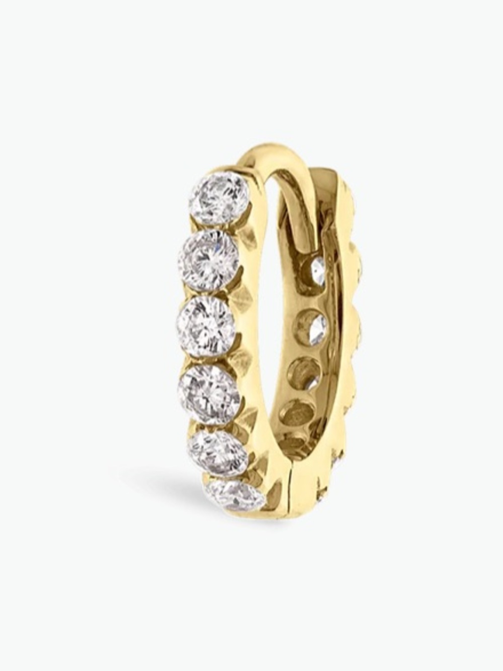 Pair of Maria Tash Invisible Set Diamond Hoop! 18k Yellow Gold. 6.5mm Brand New